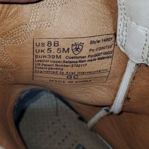 Ariat Cream Sz 8B/Euro 39M RTS Cowboy Boot - Picture 12 of 13